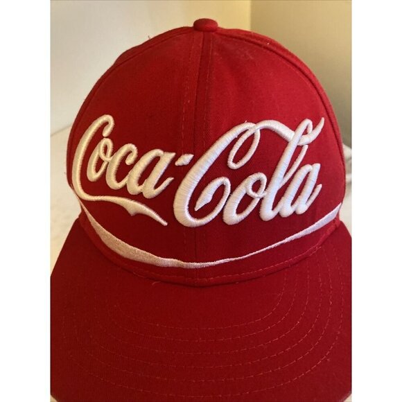 Coca Cola Company Script Logo Snapback Adjustable Red Hat Cap - Picture 2 of 6